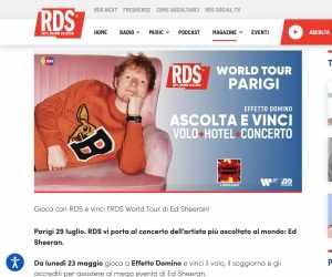EFFETTO DOMINO RDS WORLD TOUR ED SHEERAN