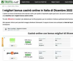 I migliori bonus casinò online in Italia - Truffa.net - Dicembre 2022