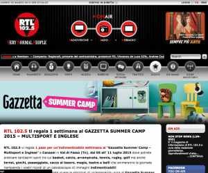 RTL 102.5 TI REGALA IL GAZZETTA SUMMER CAMP 2015 – MULTISPORT E INGLESE