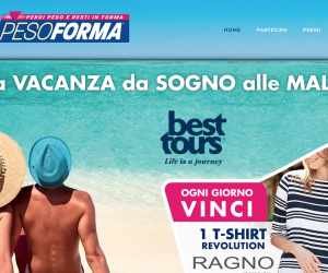 ACQUISTA PESOFORMA E VOLI ALLE MALDIVE CON BEST TOURS E VINCI OGNI GIORNO UNA T-SHIRT ‘REVOLUTION’ RAGNO