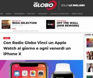 CON RADIO GLOBO VINCI UN APPLE WATCH AL GIORNO E OGNI VENERDÌ UN IPHONE X