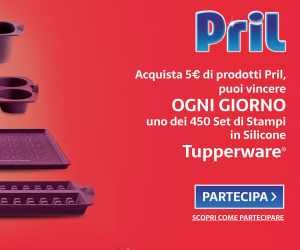 Acquista 5€ di prodotti Pril e ogni giorno prova a vincere uno dei 450 Set di Stampi in Silicone Tupperware