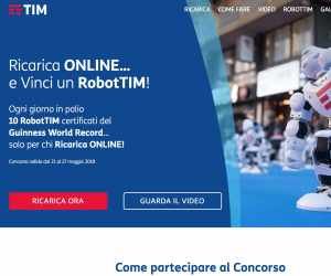 Ricarica online e vinci RobotTIM