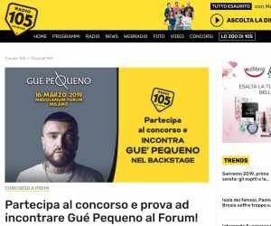 CON RADIO 105 INCONTRI GUE’ PEQUENO