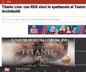 CON RDS VINCI LO SPETTACOLO TITANIC LIVE