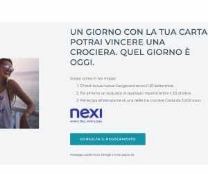 LA TUA CARTA NEXI TI PORTA IN CROCIERA