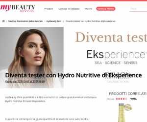 Diventa tester con Hydro Nutritive di Eksperience