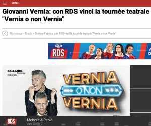 CON RDS VINCI LO SPETTACOLO VERNIA O NON VERNIA