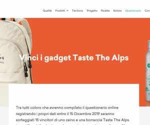 RISPONDI A 7 SEMPLICI DOMANDE E VINCI LO ZAINO E LA BORRACCIA TASTE THE ALPS