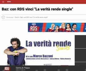 CON RDS VINCI LA VERITA’ RENDE SINGLE DI BAZ
