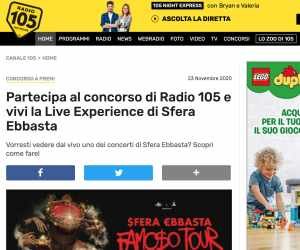 CON RADIO 105 VIVI LA LIVE EXPERIENCE CON SFERA EBBASTA