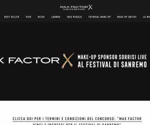 MAX FACTOR VINCI 2 INGRESSI PER IL FESTIVAL DI SANREMO