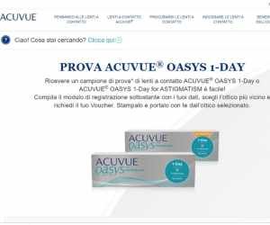 Prova Gratuita Omaggio per lenti a contatto ACUVUE