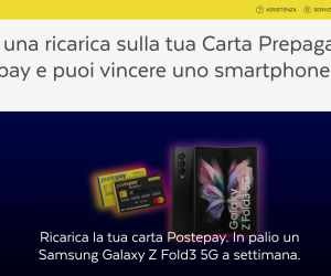 Ricevi una ricarica sulla tua Carta prepagata Postepay e puoi vincere uno Smartphone