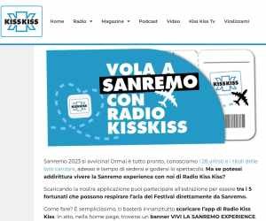 Scarica l’app di Radio Kiss Kiss e vola a Sanremo con noi!