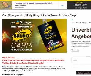 CON SINERGAS VIVI IL VIP RING DI RADIO BRUNO ESTATE