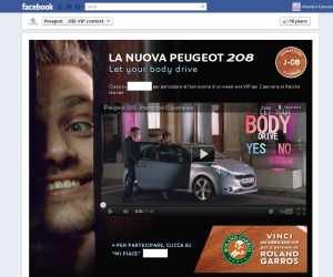 Gioco interattivo 208 – Pagina FACEBOOK Peugeot