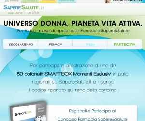 CONCORSO FARMACIA SAPERE&SALUTE UNIVERSO DONNA, PIANETA VITA ATTIVA