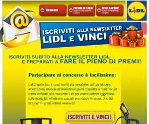 Iscriviti alla Newsletter Lidl e Vinci