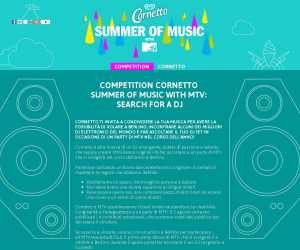 CORNETTO SUMMER OF MUSIC WITH MTV: SEARCH FOR DJ