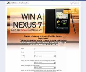 Win a Google Nexus 7 tablet or one of 21 CoPilot Live Premium navigation apps