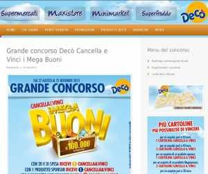 GRANDE CONCORSO DECO’: CANCELLA & VINCI I MEGABUONI