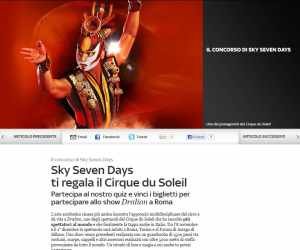 CON SKY SEVEN DAYS AL CIRQUE DU SOLEIL