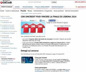 Con UniCredit puoi vincere la Finale di Lisbona 2014