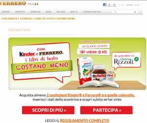 CON KINDER E FERRERO I LIBRI DI TESTO COSTANO MENO