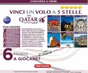 VINCI UN VOLO A 5 STELLE CON QATAR AIRWAYS