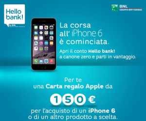 HELLO BANK! TI REGALA UN BUONO APPLE DA 150 €