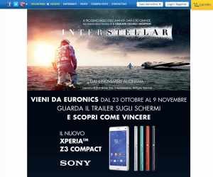 Vinci fantastici premi con Interstellar e Euronics