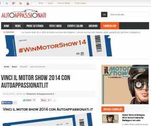 Vinci il Motor Show 2014 con Autoappassionati.it