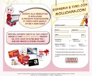 Risparmia e vinci con Mollichina.com