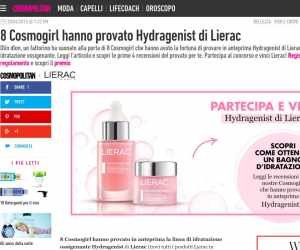 VIVI UNA COSMO EXPERIENCE CON LIERAC. PARTECIPA E VINCI IL NUOVO HYDRAGENIST