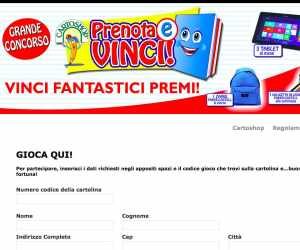 CARTOSHOP PRENOTA E VINCI