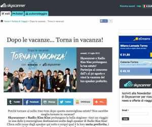 VINCI IL VIAGGIO DEL TUO SPEAKER PREFERITO CON SKYSCANNER E KISSKISS