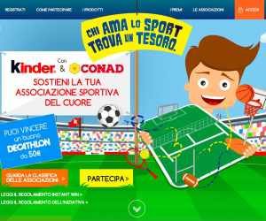 Con CONAD e KINDER chi ama lo sport trova un tesoro
