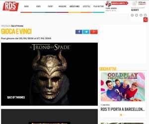 RDS PLAY SOCIAL QUIZ PER IL TRONO DI SPADE