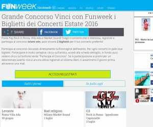 Con Funweek vinci i concerti dell’estate 2016