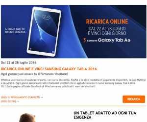 Ricarica Online e Vinci Samsung Galaxy Tab A 2016 10.1!