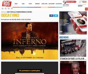 RDS TI PORTA ALLA PREMIERE MONDIALE DI INFERNO