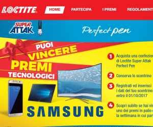 Loctite Super Attak Perfect Pen regala premi tecnologici Samsung