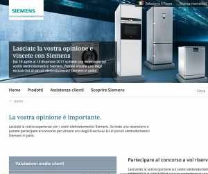 Lasciate la vostra opinione e vincete con Siemens