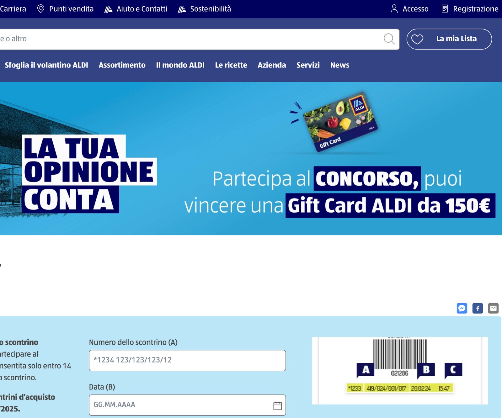 Concorso ALDI La Tua Opinione Conta!- Premi e Concorsi